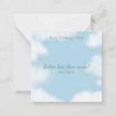 "Hoesband beter laat dan nooit" Funny Custom Notitiekaartje (Achterkant)