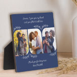 Hoesband Loving Words 3 Verticale Foto Collage Fotoplaat<br><div class="desc">Stijlvol fotoplaque geschenk voor je man, partners of iemand speciaal of het is net zo makkelijk om je te personaliseren voor een familielid. Het fotomalplaatje toont 3 van uw favoriete foto's in verticaal formaat met rond gemaakte hoeken. Met een liefdevolle tekst in een duidelijk, handgeschreven script, waarin staat: "[naam] Ik...</div>