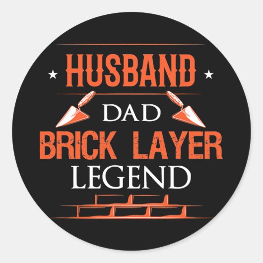 Hoesbandpap bricklayer legende brickmason masonry ronde sticker (Voorkant)