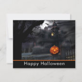 Hoeshuis, eng Pumpkin Halloween Party Kaart (Voorkant)