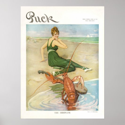 Hoesje 1914 Puck Magazine Poster, strand Poster (Voorkant)