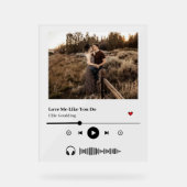 Hoesje Aangepast lied van afspeellijst Acryl Bord (Voorkant)