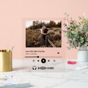 Hoesje Aangepast lied van afspeellijst Acryl Bord