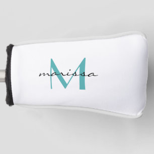 Hoesje Aangepaste dames Blauwgroen naam Monogram P Golfheadcover