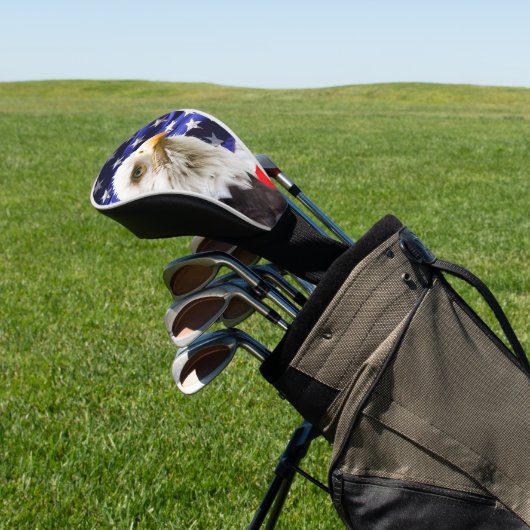 Hoesje Amerikaanse vlag en Eagle Golf Head Golfheadcover (Insitu)