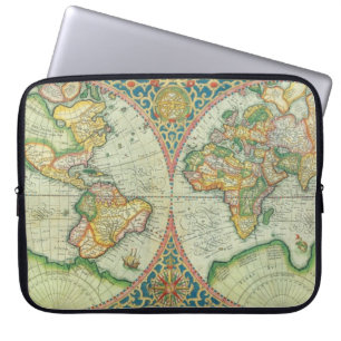 hoesje Antiek plattegrond laptop Laptop Sleeve