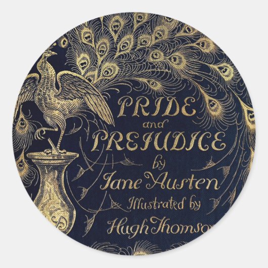 Hoesje Antiek Pride and Prejudice Peacock Edition Ronde Sticker (Voorkant)
