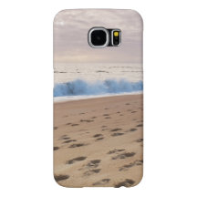 Hoesje: Beach waves en voetafdrukken