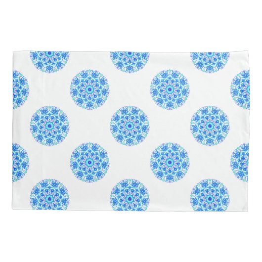 Hoesje blauw Snowflake Pattern Pillow Kussensloop (Achterkant)