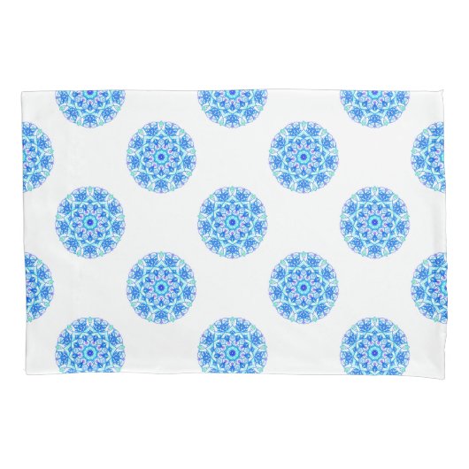 Hoesje blauw Snowflake Pattern Pillow Kussensloop (Voorkant)