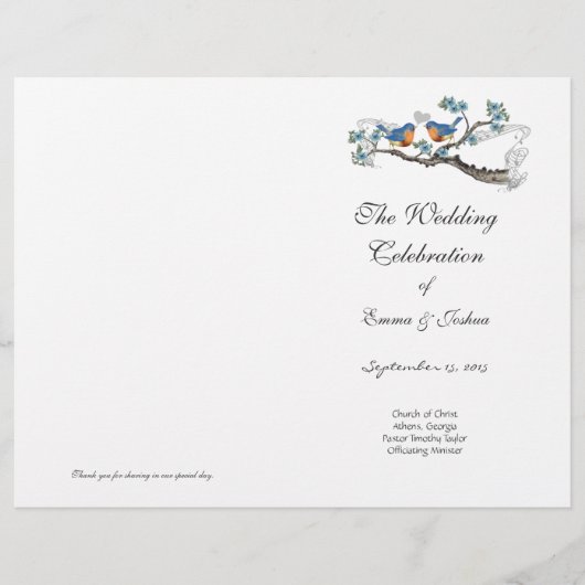 Hoesje Bluebird Programme (Voorkant)