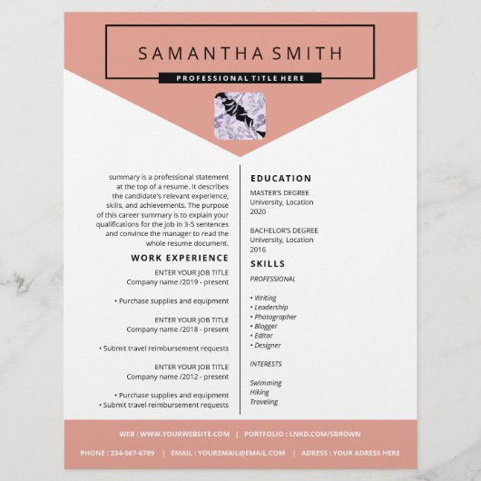 Hoesje brief resumé professionele cv (Voorkant)