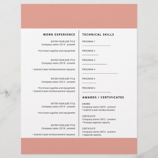 Hoesje brief resumé professionele cv (Achterkant)