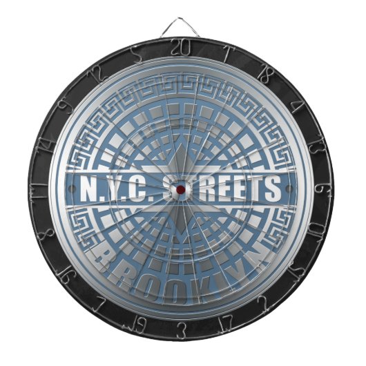 Hoesje Brooklyn Blue Dartbord (Voorkant)