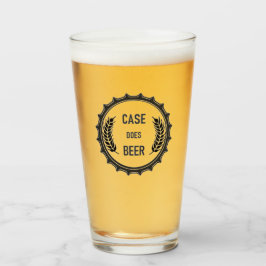 Hoesje Doet Bier: Pint Glass; Transparant Zwart Lo Glas
