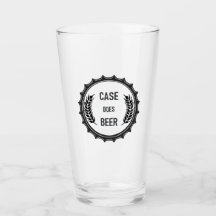Hoesje Doet Bier: Pint Glass; Transparant Zwart Lo