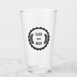 Hoesje Doet Bier: Pint Glass; Transparant Zwart Lo Glas