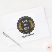 Hoesje doet bier: vierkante Logo Stickers (Envelop)