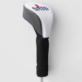 Hoesje driver, wit golfheadcover (Schuin)