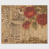  Hoesje en Roos Shabby Chic Cadeaupapier (Vlak)