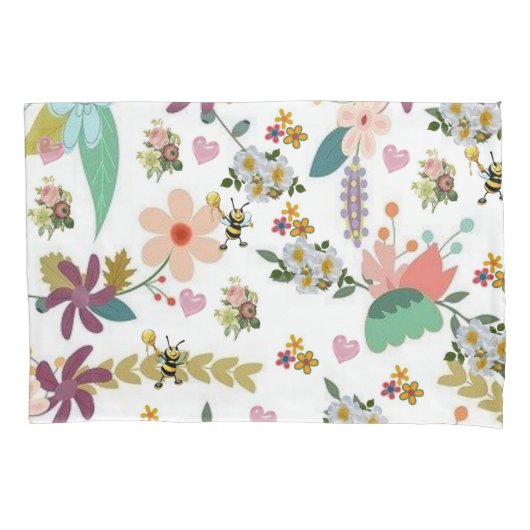 Hoesje Floral Bumblebee Kussensloop (Voorkant)