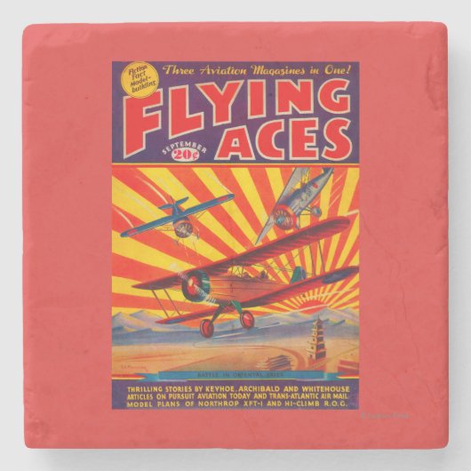 Hoesje Flying Aces Magazine Stenen Onderzetter (Voorkant)