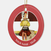 Hoesje Girl Keramisch Ornament (Links)