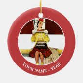 Hoesje Girl Keramisch Ornament (Achterkant)