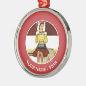 Hoesje Girl Metalen Ornament (Links)