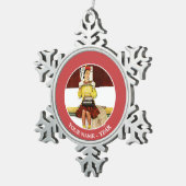 Hoesje Girl Tin Sneeuwvlok Ornament (Rechts)