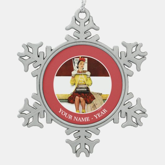 Hoesje Girl Tin Sneeuwvlok Ornament (Voorkant)