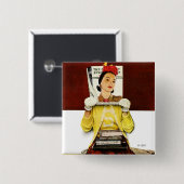 Hoesje Girl Vierkante Button 5,1 Cm (Voorkant /achterkant)