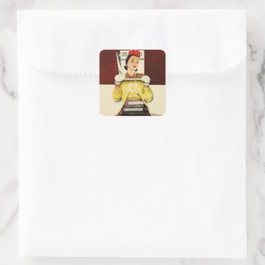 Hoesje Girl Vierkante Sticker (Tas)