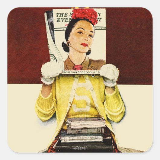 Hoesje Girl Vierkante Sticker (Voorkant)