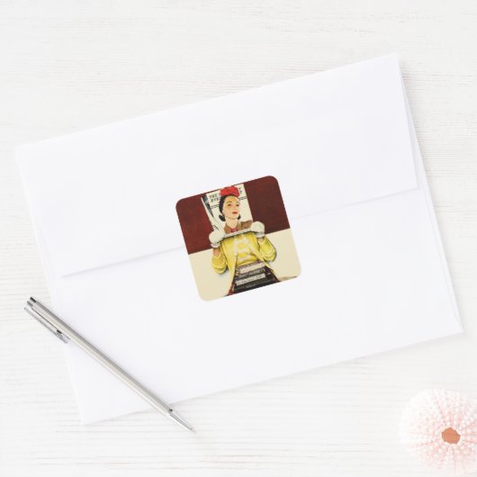 Hoesje Girl Vierkante Sticker (Envelop)