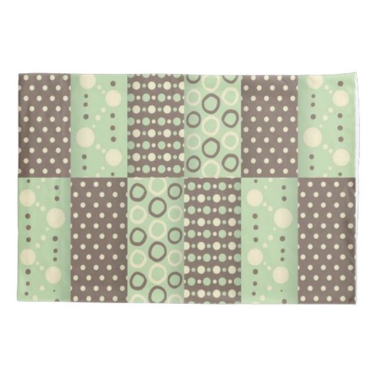 Hoesje groen en bruine cirkel kussensloop (Achterkant)