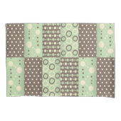 Hoesje groen en bruine cirkel kussensloop (Voorkant)