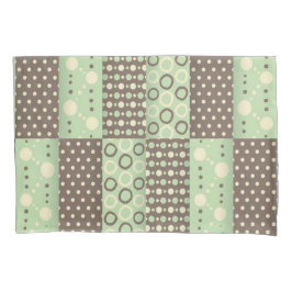 Hoesje groen en bruine cirkel kussensloop