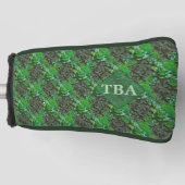 Hoesje Groen Succulent Lattice Pattern Golf Putter Golfheadcover (Voorkant)