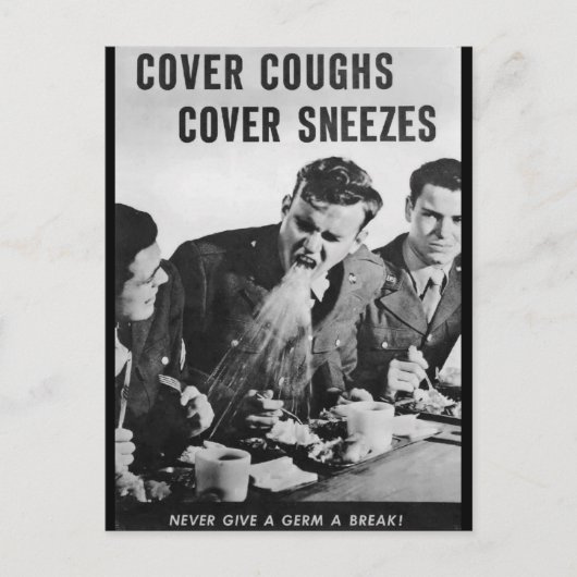 Hoesje Hoesten, Hoesje Sneezes Briefkaart (Voorkant)