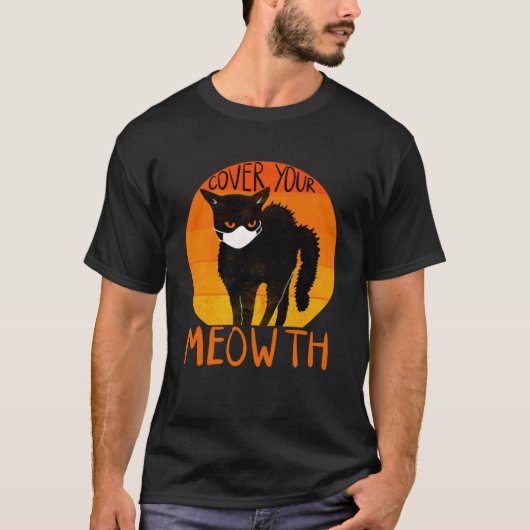 Hoesje je Meowth Halloween Black Cat Face Mask T-shirt (Voorkant)