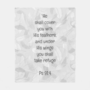 Hoesje je met zijn bijbelcitaat Ps 91:4 Fleece Deken