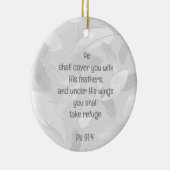 Hoesje je met zijn bijbelcitaat Ps 91:4 Keramisch Ornament (Rechts)