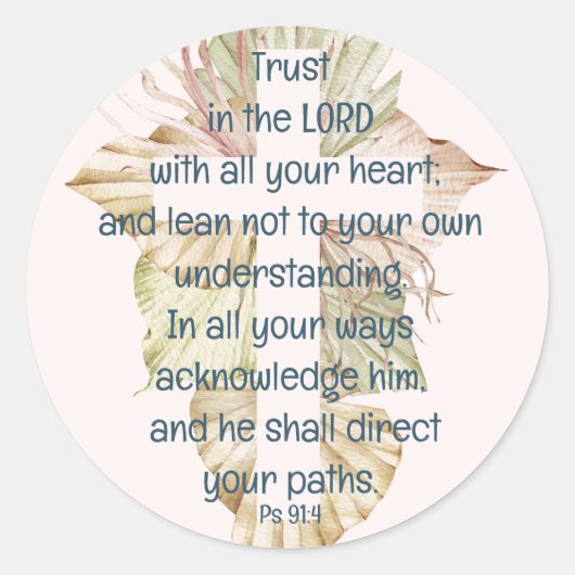 Hoesje je met zijn bijbelcitaat Ps 91:4 Ronde Sticker (Voorkant)