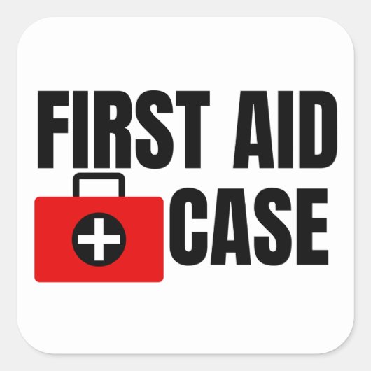 Hoesje Kit First Aid Vierkante Sticker (Voorkant)