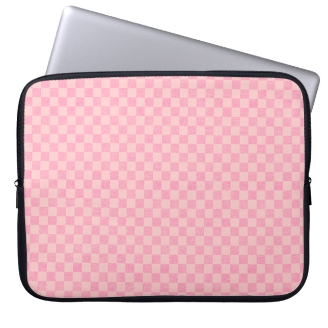 Hoesje lichtroze laptop controleren laptop sleeve (Voorkant)