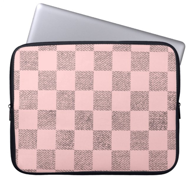 Hoesje lichtroze laptop controleren laptop sleeve (Voorkant)