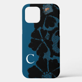 HOESJE-MAAT ANTIEK ZWARTE LACE PATROON DIY INITIAA Case-Mate iPhone CASE
