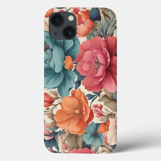 Hoesje-Mate, Apple iPhone 13, Bloemen patroon Case-Mate iPhone Case (Achterkant)
