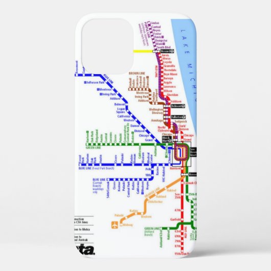 Hoesje-Mate-Hoesje van de metro van Chicago Case-Mate iPhone Case (Achterkant)